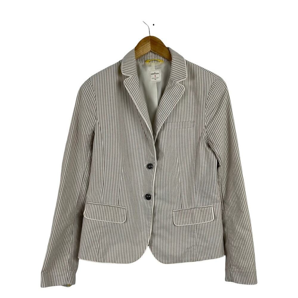 Cream Stripped Single Breasted Blazer Gap the Academy Career Workwear Blazer 6